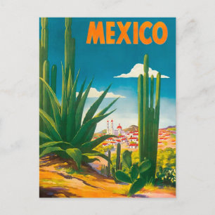 Mexico Cactus Vintage Travel Briefkaart