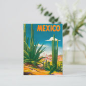 Mexico Cactus Vintage Travel Briefkaart (Staand voorkant)
