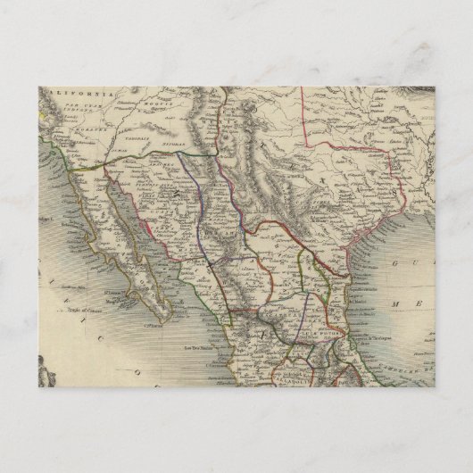 Mexico, Californië en Texas Briefkaart (Voorkant)