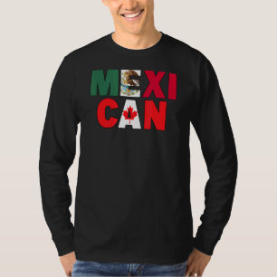 Mexico Canada vlag Geëigend voor Half Canada Mexic T-shirt