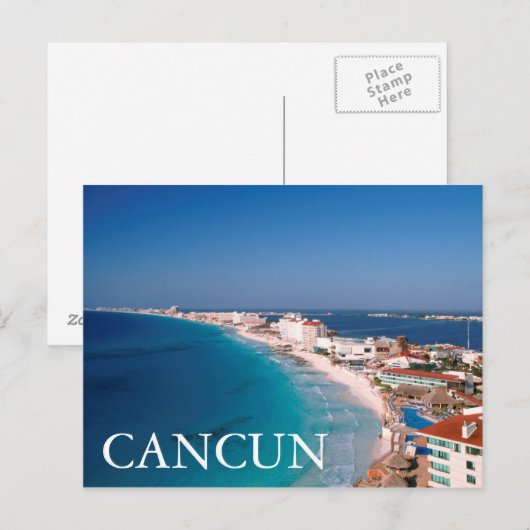 Mexico, Cancun, Uitzicht van hotels vanuit de luch Briefkaart (Voorkant / Achterkant)