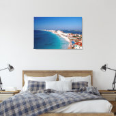 Mexico, Cancun, Uitzicht van hotels vanuit de luch Canvas Afdruk (Insitu (Slaapkamer))