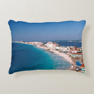 Mexico, Cancun, Uitzicht van hotels vanuit de luch Decoratief Kussen