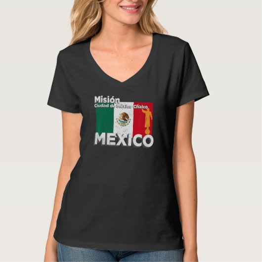 Mexico CDMX Chalco LDS Mission Missionary Premium T-shirt (Voorkant)