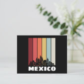 Mexico CDMX Cityscape Retro Sunset Briefkaart (Staand voorkant)
