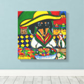 MEXICO CHEF DACHSHUND CANVAS AFDRUK (Insitu (Houten vloer))