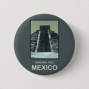 Mexico Chichen Itza Ronde Button 5,7 Cm