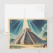 Mexico Chichen Itza Vintage Reizen Briefkaart (Voorkant / Achterkant)