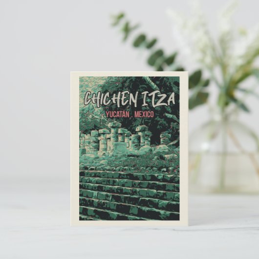 Mexico, Chichén Itzá, Yucatán, Maya ruins Briefkaa Briefkaart (Staand voorkant)