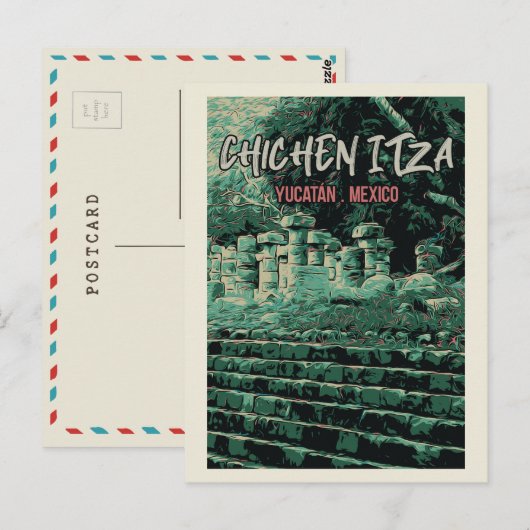 Mexico, Chichén Itzá, Yucatán, Maya ruins Briefkaa Briefkaart (Voorkant / Achterkant)