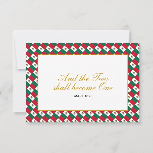 MEXICO Christelijke Bruiloft RSVP Response Kaart (Achterkant)