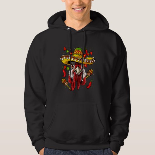 Mexico Cinco de Mayo Chicken Sombrero Mexican Part Hoodie (Voorkant)