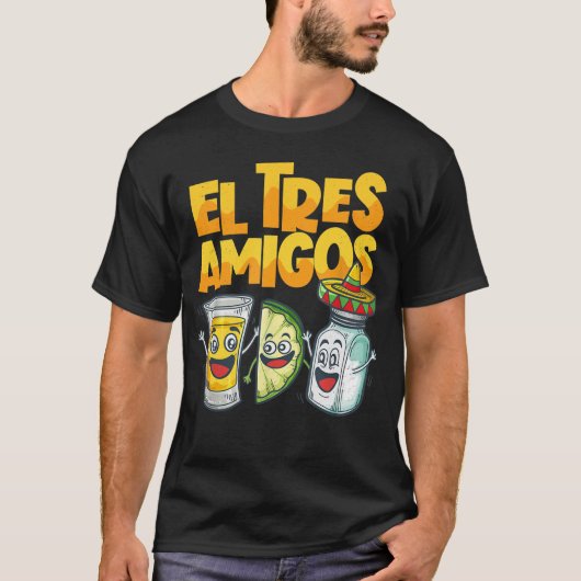Mexico Cinco de Mayo El Tres Amigos Tequila Limoen T-shirt (Voorkant)