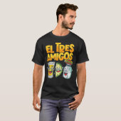 Mexico Cinco de Mayo El Tres Amigos Tequila Limoen T-shirt (Voorkant volledig)