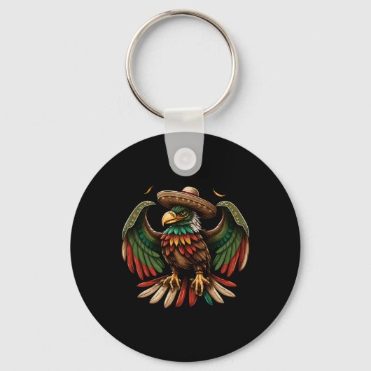 Mexico Cinco De Mayo Hoed Mexicaanse Adelaar Sleutelhanger (Voorkant)
