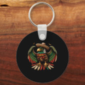 Mexico Cinco De Mayo Hoed Mexicaanse Adelaar Sleutelhanger (Voorkant)