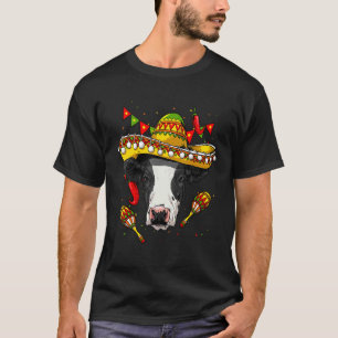 Mexico Cinco de Mayo Koe Sombrero Mexicaans Feest T-shirt