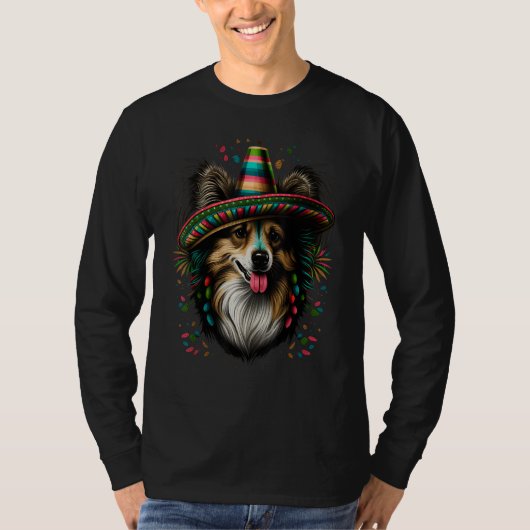 Mexico Cinco de Mayo Sheltie Mexican Shetland Shee T-shirt (Voorkant)