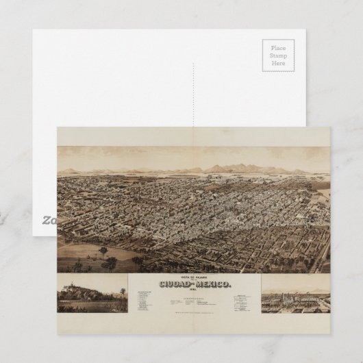 Mexico City (1890) Briefkaart (Voorkant / Achterkant)