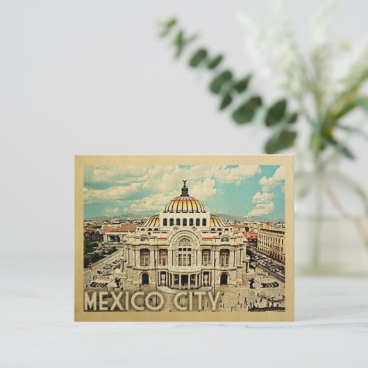 Mexico City Briefkaart Vintage Travel Briefkaart (Staand voorkant)