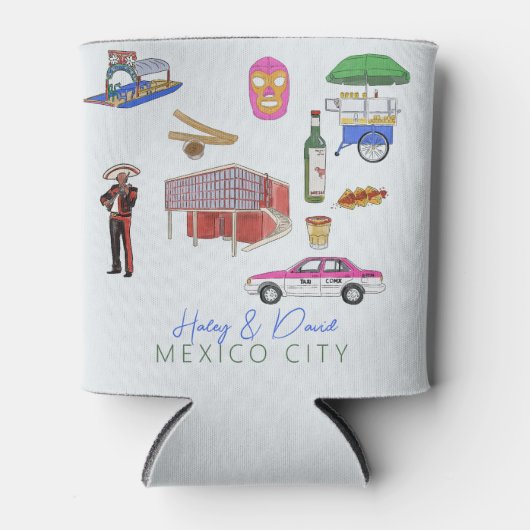 Mexico City bruiloft Blikjeskoeler (Voorkant)