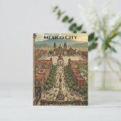 Mexico City CDMX Oude Reis Stad Uitzicht Briefkaart (Staand voorkant)