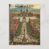 Mexico City CDMX Oude Reis Stad Uitzicht Briefkaart (Voorkant)