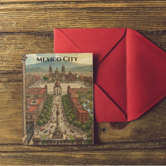 Mexico City CDMX Oude Reis Stad Uitzicht Briefkaart