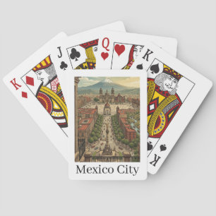 Mexico City CDMX Oude Reis Stad Uitzicht Pokerkaarten