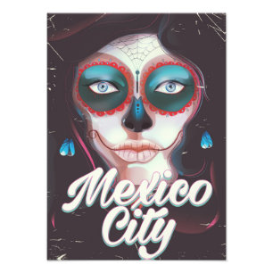 Mexico City Dia de de Dood reisposter Foto Afdruk