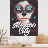 Mexico City Dia de de Dood reisposter Poster (Keuken)