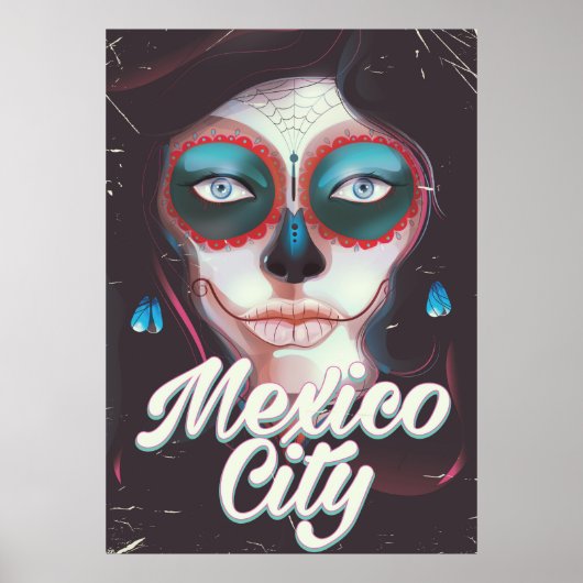 Mexico City Dia de de Dood reisposter Poster (Voorkant)