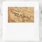 MEXICO CITY  kaart Rechthoekige Sticker (Tas)