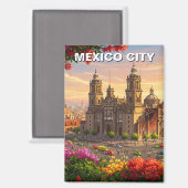 Mexico City-kathedraal Magneet (Voorkant / Achterkant)