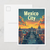 Mexico City Kunst Reizen Illustratie Briefkaart (Voorkant / Achterkant)
