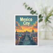 Mexico City  Kunst Reizen Illustratie Briefkaart (Staand voorkant)