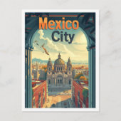 Mexico City  Kunst Reizen Illustratie Briefkaart (Voorkant)