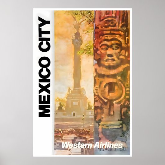 Mexico City Kunst Westerse Reisposter Mexicaans Poster (Voorkant)