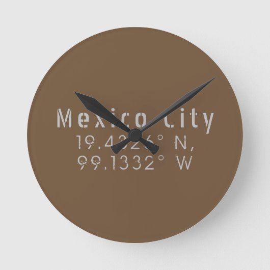 Mexico City Latitude Longitude Ronde Klok (Voorkant)