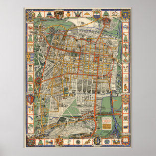  Mexico City Map Poster