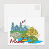 Mexico City, Mexico beroemde stad Briefkaart (Voorkant / Achterkant)