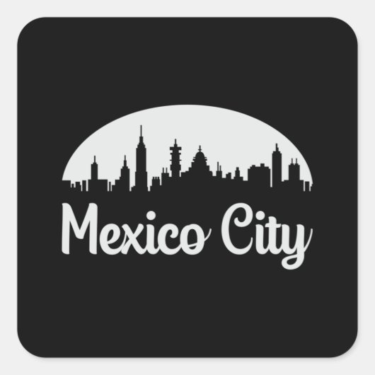Mexico City Mexico Cityscape Skyline Funny Gift Vierkante Sticker (Voorkant)