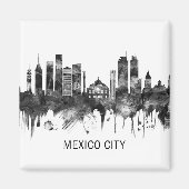 Mexico City Mexico Skyline BW Magneet (Voorkant)