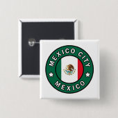 Mexico City Mexico Vierkante Button 5,1 Cm (Voorkant /achterkant)