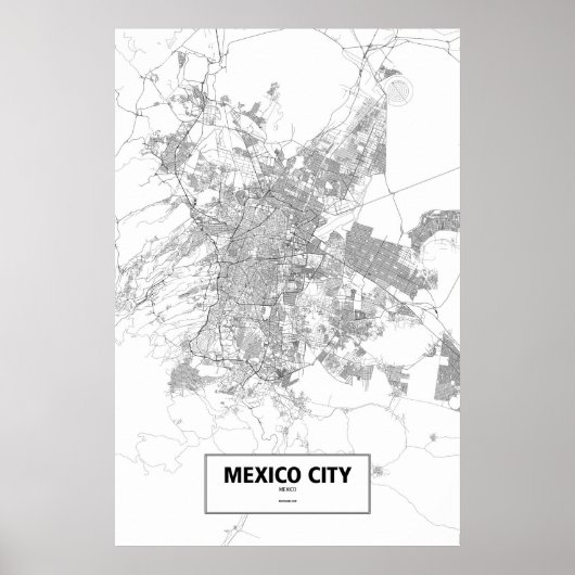 Mexico City, Mexico (zwart op wit) Poster (Voorkant)
