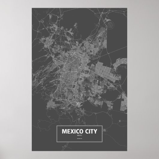 Mexico City, Mexico (zwart wit) Poster (Voorkant)