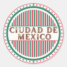 Mexico City Pride Embleem – Mexicaanse identiteit Ronde Sticker