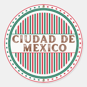 Mexico City Pride Embleem – Mexicaanse identiteit Ronde Sticker