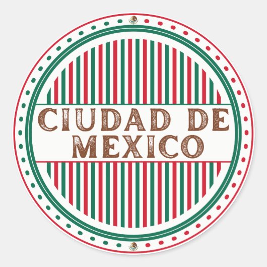 Mexico City Pride Embleem – Mexicaanse identiteit Ronde Sticker (Voorkant)