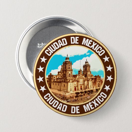 Mexico City Ronde Button 7,6 Cm (Voorkant /achterkant)
